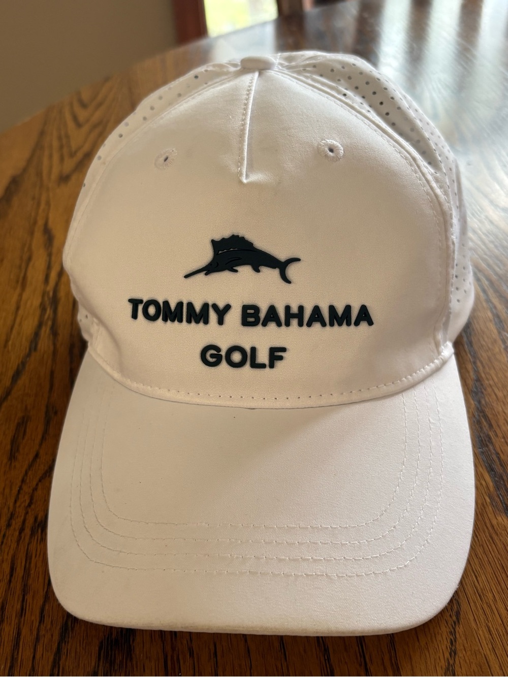 Tommy Bahama Golf White Cap with dark Navy Logo
